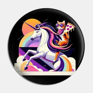 Pizza Unicorn Cat Lover, Love Eating Pizza Pin