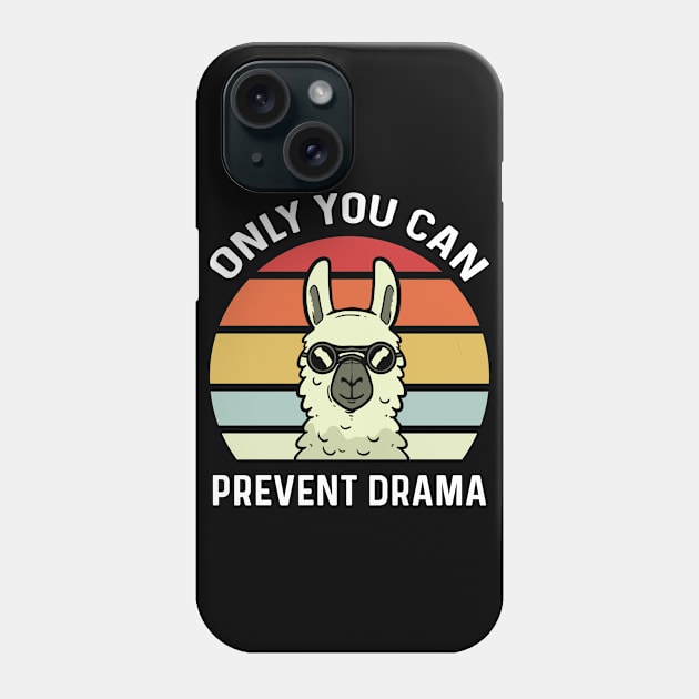 Only You Can Prevent Drama Llama Vintage Retro Zen Phone Case by amango