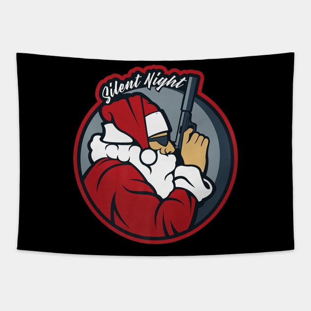 Patriot Progun Santa Claus Soldier Xmas Christmas Tapestry by Stick Figure103