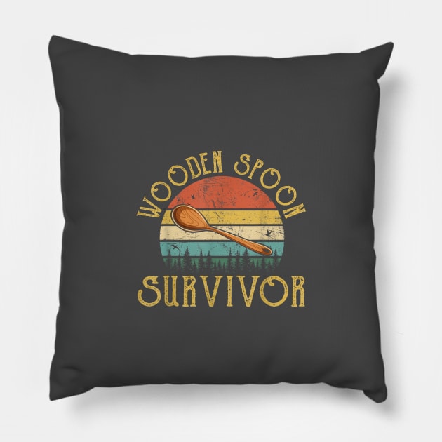 Wooden spoon survivor Pillow by WILLER