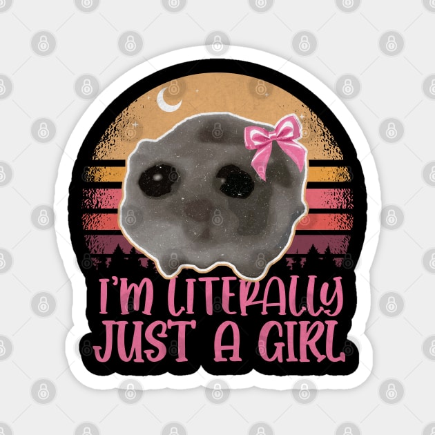 Funny I'm Literally Just a Girl Sad Hamster Meme Magnet by Vixel Art