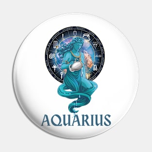 Aquarius Zodiac Sign Pin