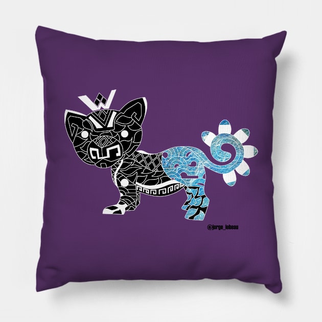 negative blue cougar ecopop Pillow by jorge_lebeau