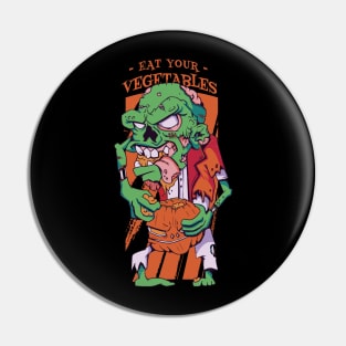 Zombie Eating Pumpkin // Eat Your Vegetables Pin