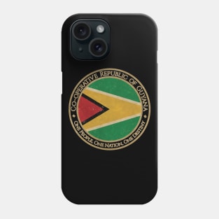 Vintage Co operative Republic of Guyana USA South America United States Flag Phone Case