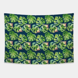 Monstera palm leaves Tapestry