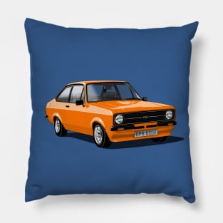 Ford Escort Mk 2 in orange Pillow