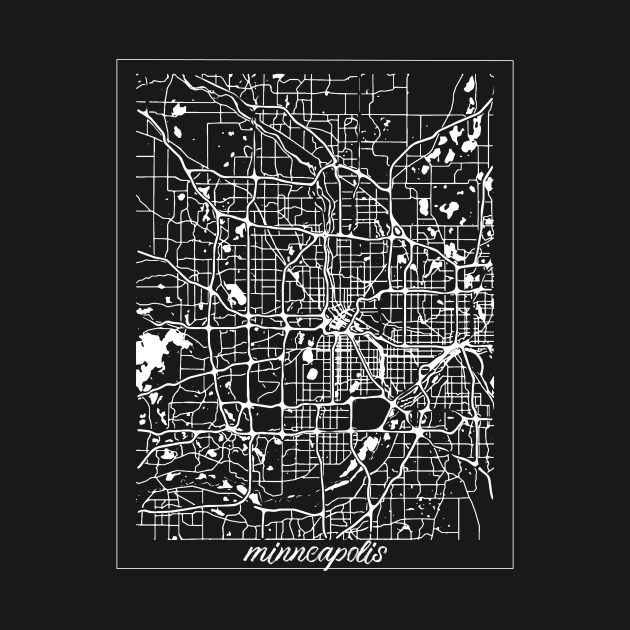 Minneapolis Minnesota Map Minimalism by tonylonder