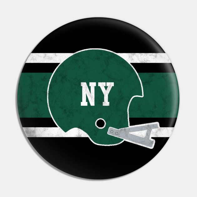 New York Football retro and distressed helmet and stripe Pin by MulletHappens