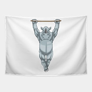 Rhino Bodybuilder Pull ups Bodybuilding Tapestry