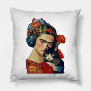 Frida and the Cat Pillow