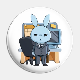 Tired Office Bunny Pin