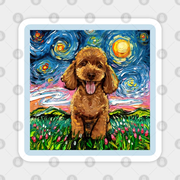 Apricot Poodle Night Magnet by sagittariusgallery