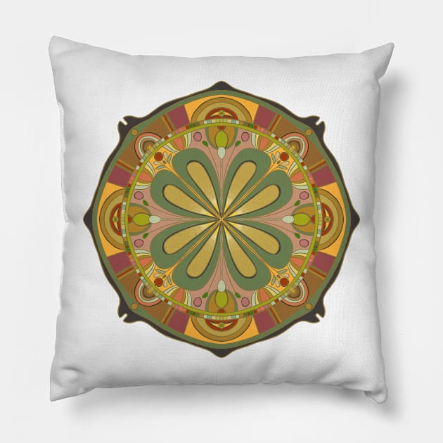 Fantastical Faces Mandala Pillow by HealingHearts17