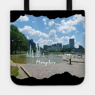 Photography of Memphis Tennessee skyline blue clouded sky USA city break Tote