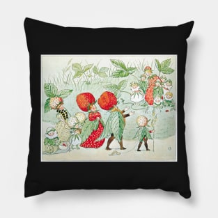 Cute Little Strawberry Garden People Fairy Tale Pillow