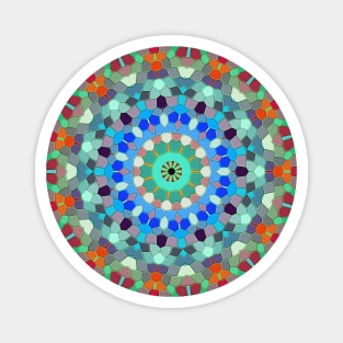 Colorful Mandala Octagon Shaped Tiles Magnet