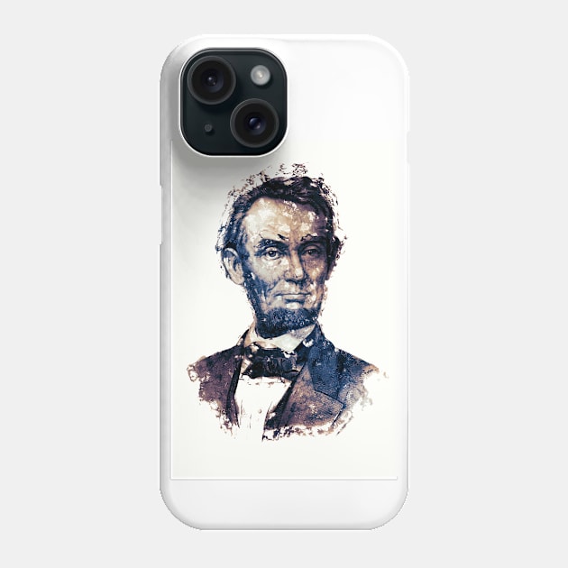 Abraham Lincoln the 16th American President Watercolor Portrait Phone Case by Naumovski