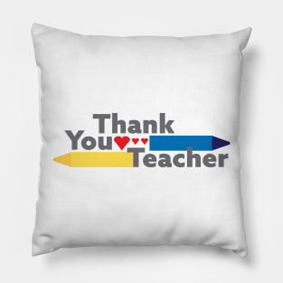 Thank you teacher - Crayons and Hearts Pillow