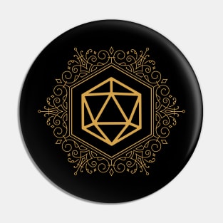 Magical Circle Polyhedral D20 Dice Pin