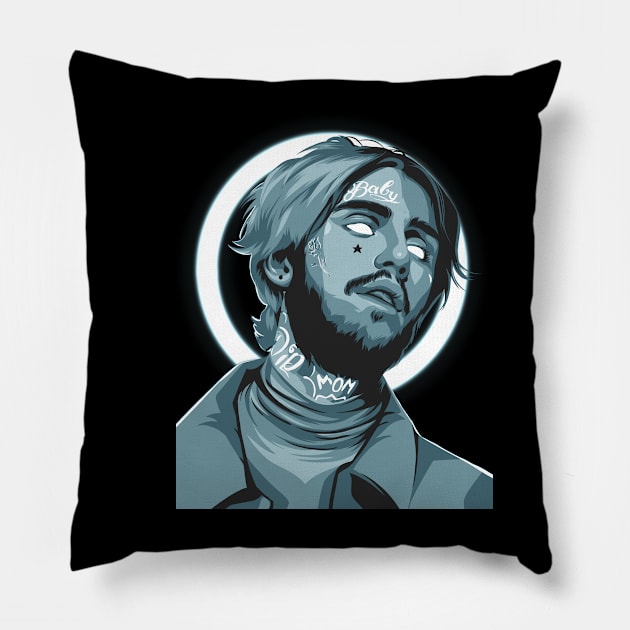 Rapper Lil Peep Illustration Pillow by Heywids