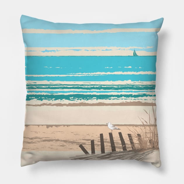 The Beach is Calling Pillow by jemae