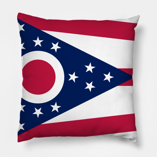 Ohio State Flag Pillow by Lucha Liberation