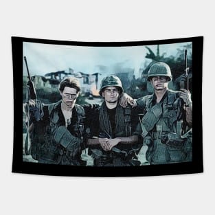 Platoon Sketch Dark colors Tapestry