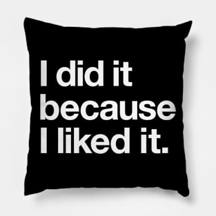 I did it because I liked it Pillow