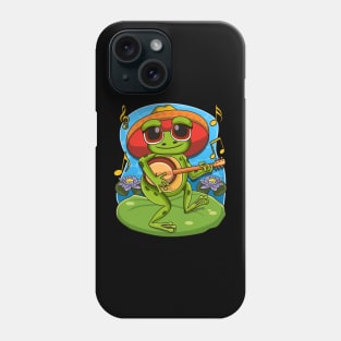 Frog Playing Banjo on Mushroom Cute Cottagecore Aesthetic Phone Case