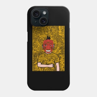 Monique NFT - MaleMask with AztecEye Color and DarkSkin on TeePublic Phone Case