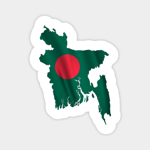 Wavy Bangladeshi Flag inside Map of Bangladesh Bangladesh Flag Map