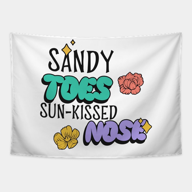 Sandy Toes, Sun Kissed Nose Tapestry by OverOasis Store