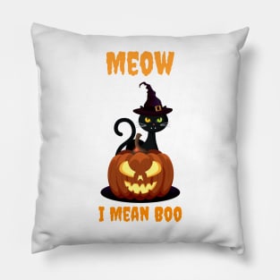 Meow I Mean Boo Pillow