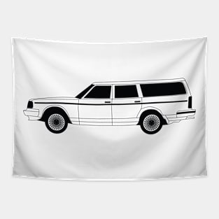 Volvo 245 DL Black Outline Tapestry