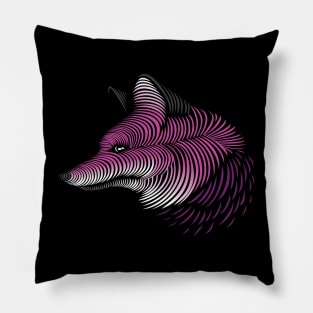 Wolf line lovely blend drawing cute cool colorful Pillow