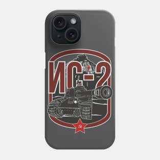 Heavy Soviet tank is-2 on the background of the Reichstag Phone Case