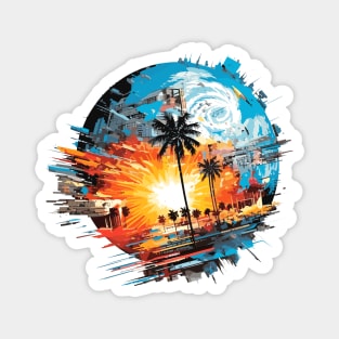 Landscape Tropical Vacation Relaxing Abstract Magnet