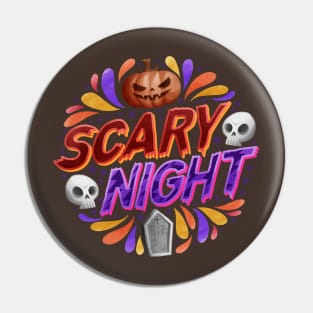 Scary night at Halloween Pin