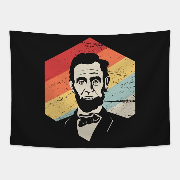 Retro Vintage Abraham Lincoln History Icon Tapestry by MeatMan