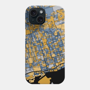 Toronto Map Pattern in Blue & Gold Phone Case