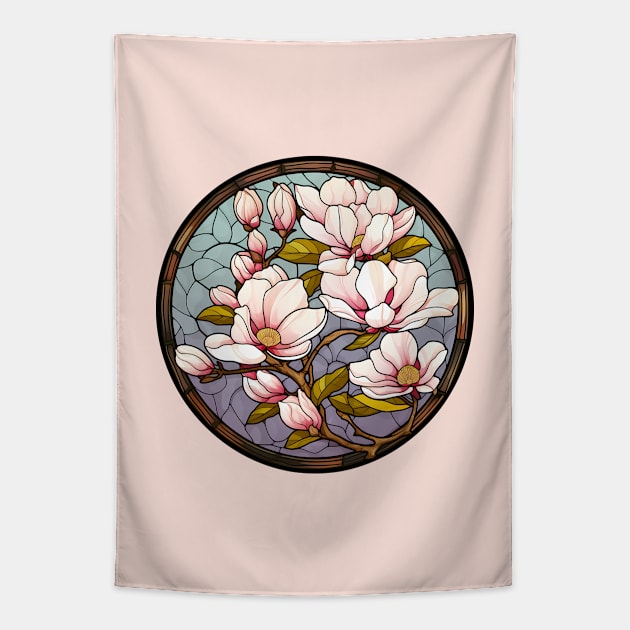 Magnolia Flower Tree Tapestry by Seraphine