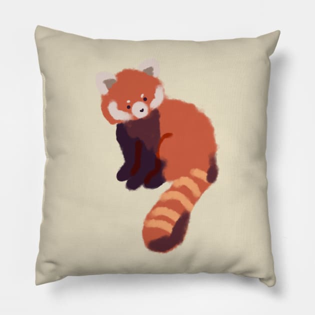 Cute red panda Pillow by Mayarart
