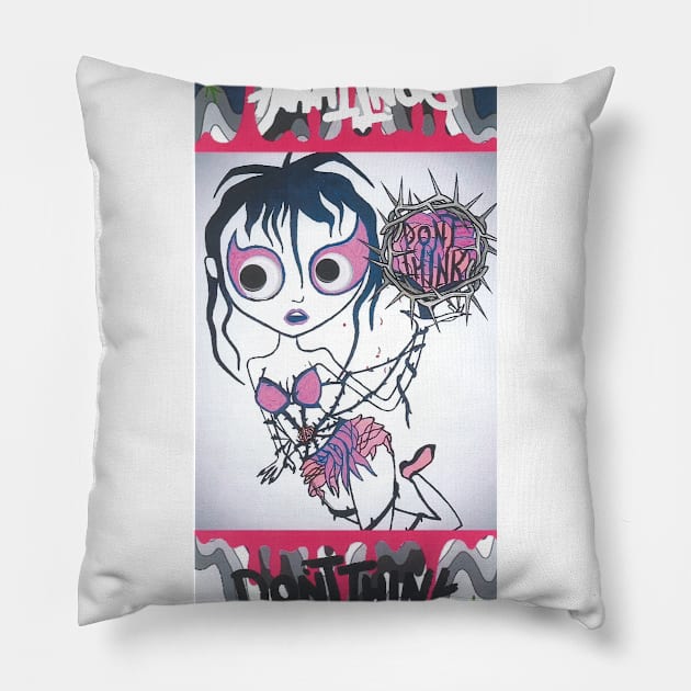 Creepy Cheerleader Pillow by XxDontxThinkxX