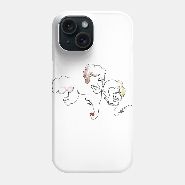 Golden Girls One-Line Drawing Phone Case by MikeDenison