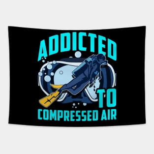 Addicted To Compressed Air Scuba Diving Under Water Tee Tapestry