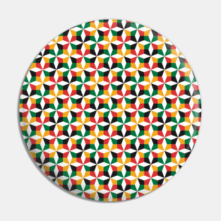 Geometric Diamond Pattern (Rasta Colours) Pin