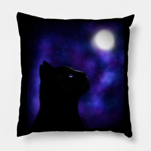 Cat under the moon Pillow