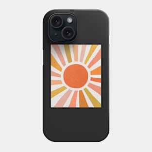 Summer sun, Mid century art print Phone Case