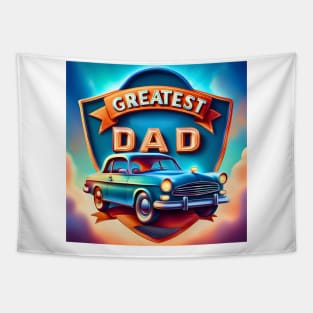 Vintage Car Greatest Dad Tapestry